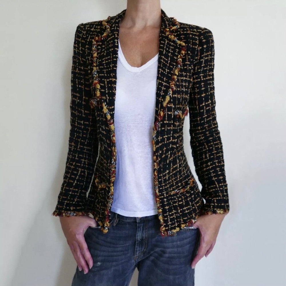 CHANEL 11C BLK/MULTI COLOUR LESAGE TWEED JACKET 6 - Picture 1 of 14